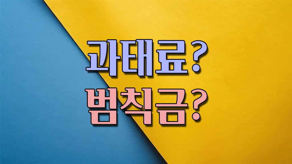 과태료와 범칙금의 차이를 설명하는 글